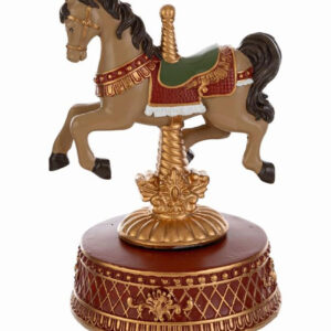 Carillon cavalluccio natalizio in resina beige 12×11×h.17 cm – MC Bomboniere