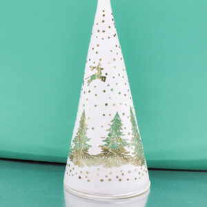 Albero Natalizio in Vetro con Luci Intermittenti – Disponibile in 2 Misure