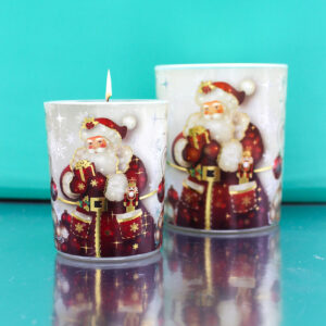 Candela Profumata Babbo Natale Bianco in Bicchiere | Vaniglia