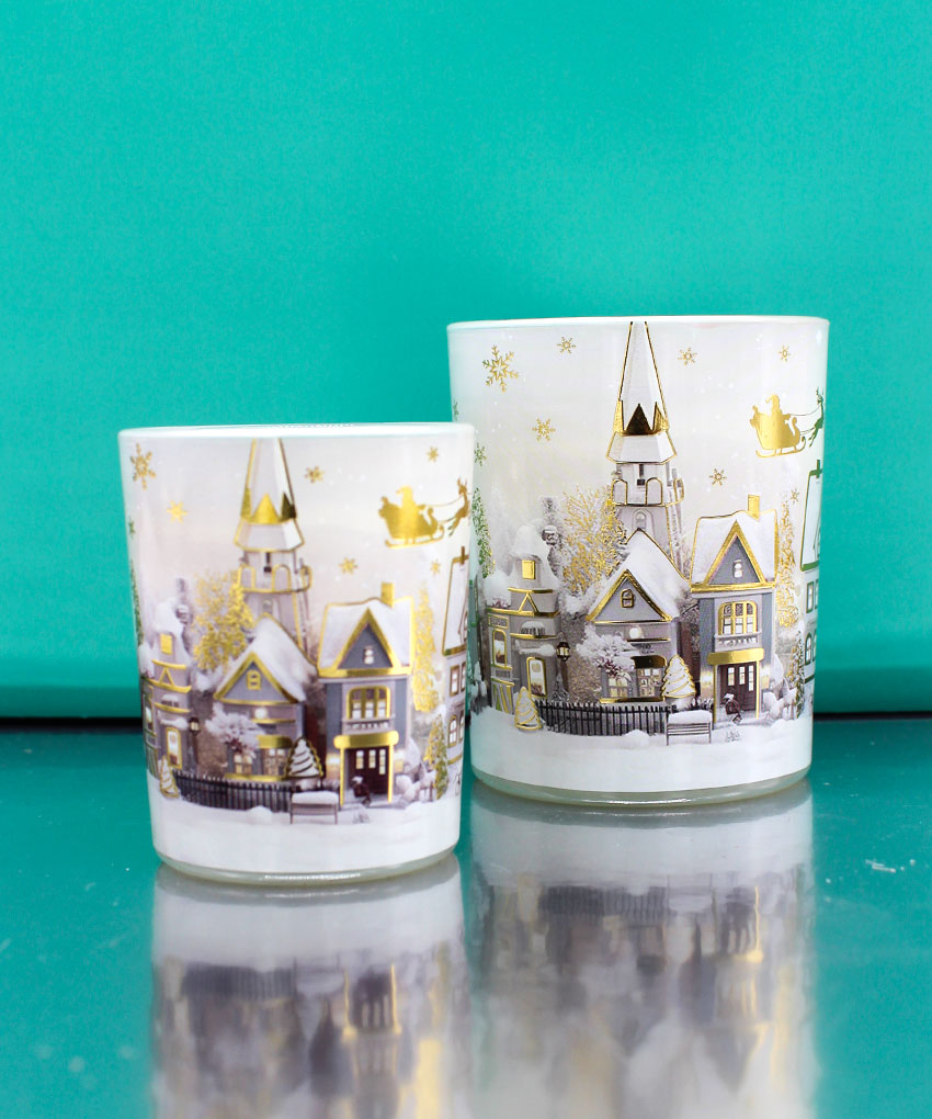 BICCHIERE CON CANDELA PROFUMATA – PAESAGGIO (Vaniglia)