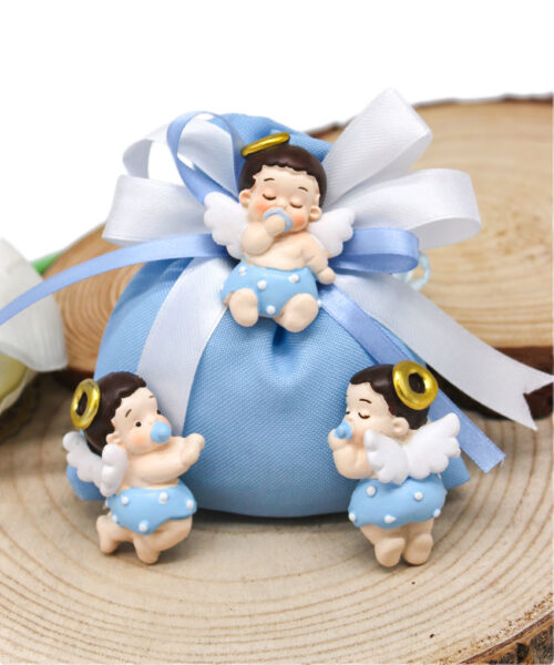 Angioletto Calamita Celeste 5 cm – Bomboniera Nascita e Battesimo
