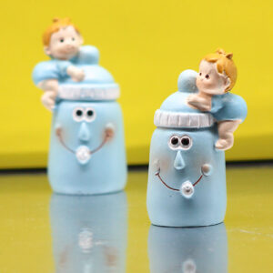 Biberon Statuina Celeste 6 cm – Bomboniera Nascita e Battesimo