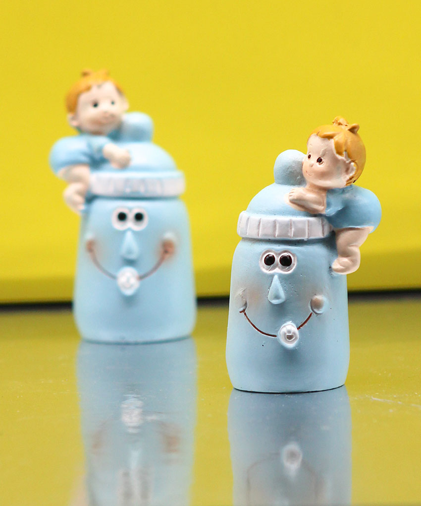 Biberon Statuina Celeste 6 cm – Bomboniera Nascita e Battesimo