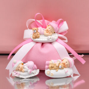 Magnete Neonato Rosa 5 cm – Bomboniera Nascita e Battesimo