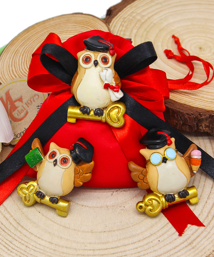 Bomboniere Laurea Gufetti Laureati Magneti 5,5 cm