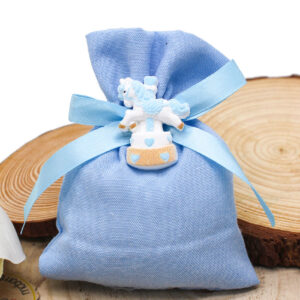 K234-C – SACCHETTINO CELESTE CON GIOSTRINA – Bomboniera Completa di Confezione