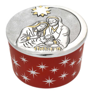 Vasetto Candela Profumata con Coperchio Argentato Presepe – 200 g