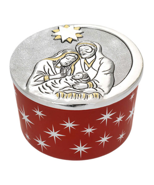 Vasetto Candela Profumata con Coperchio Argentato Presepe – 200 g