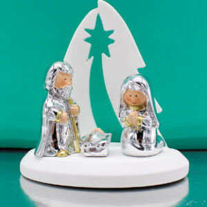 Presepe con Capanna e Sacra Famiglia Argento – Tre Varianti Colore