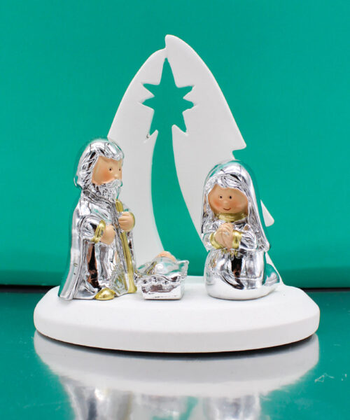 Presepe con Capanna e Sacra Famiglia Argento – Tre Varianti Colore