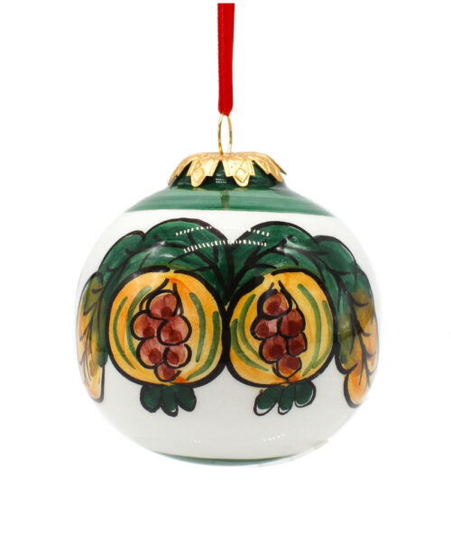 Pallina di Natale in Ceramica Dipinta a Mano - Melagrana