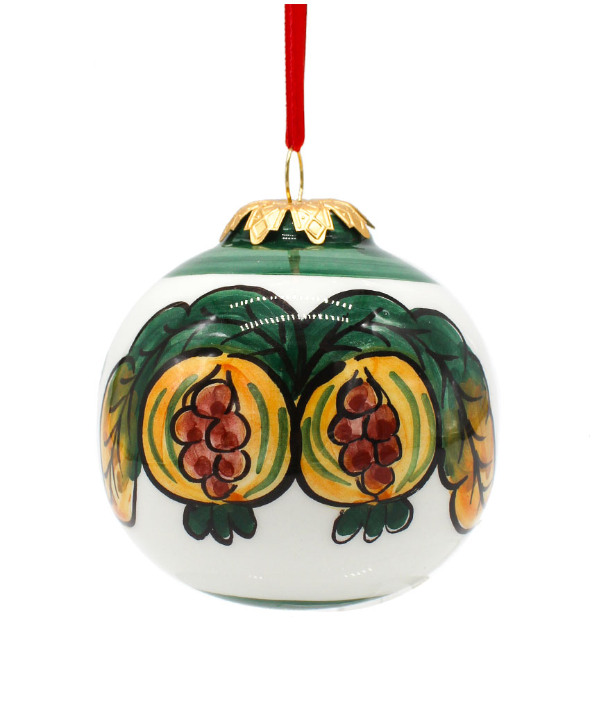 Pallina di Natale in Ceramica Dipinta a Mano - Melagrana