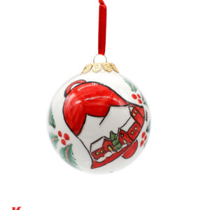 Pallina di Natale in Ceramica Dipinta a Mano - Paesaggio Natalizio in Campana