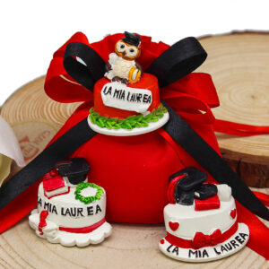 Bomboniera Torta Laurea Magnete – 3 Modelli Assortiti – 5 cm
