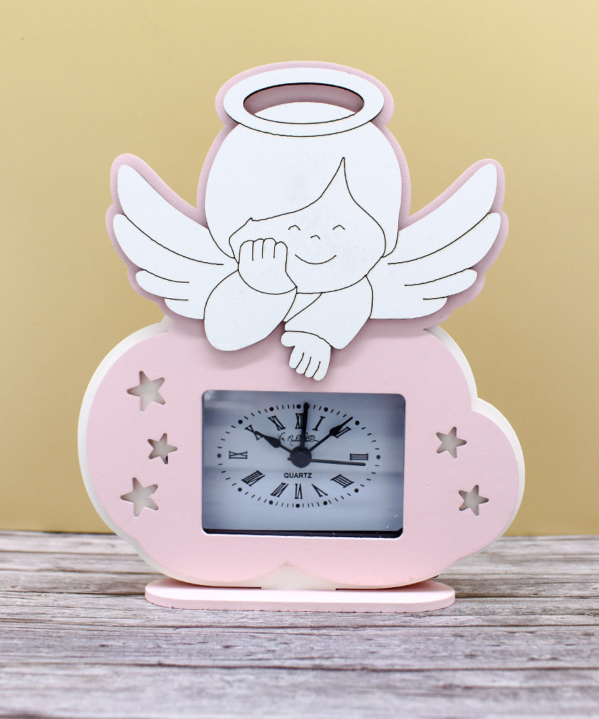 bomboniera orologio angioletto rosa