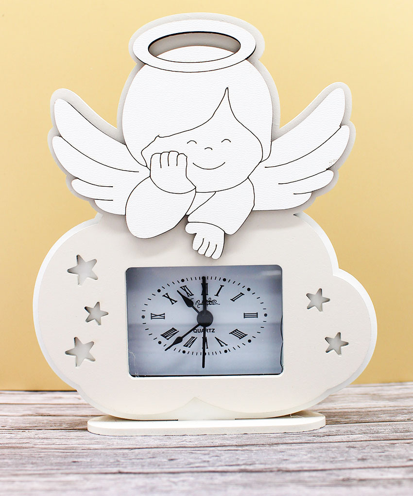 Bomboniera Orologio Angioletto Sabbia 14×17 cm