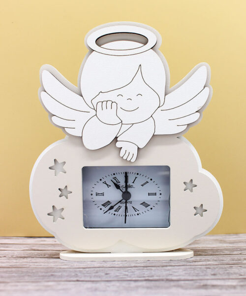 Bomboniera Orologio Angioletto Sabbia 14×17 cm