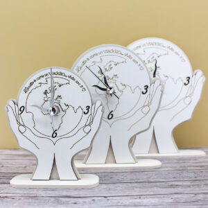 Bomboniera Orologio Mani con Mappamondo Sabbia