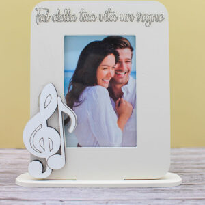 Bomboniera Portafoto Tema Musica Chiave di Violino Sabbia 10x13 cm