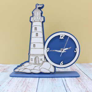 Bomboniera Orologio da Tavolo Faro Stile Mare – 17 × 17 cm