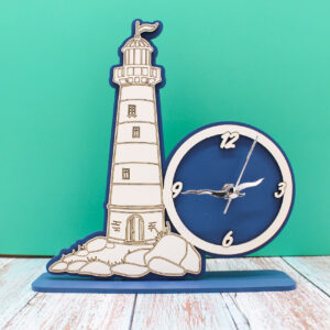 Bomboniera Orologio da Tavolo Faro Stile Mare – 17 × 17 cm