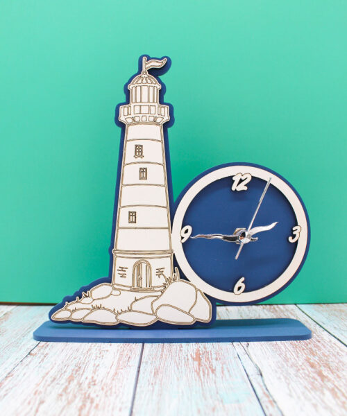Bomboniera Orologio da Tavolo Faro Stile Mare – 17 × 17 cm