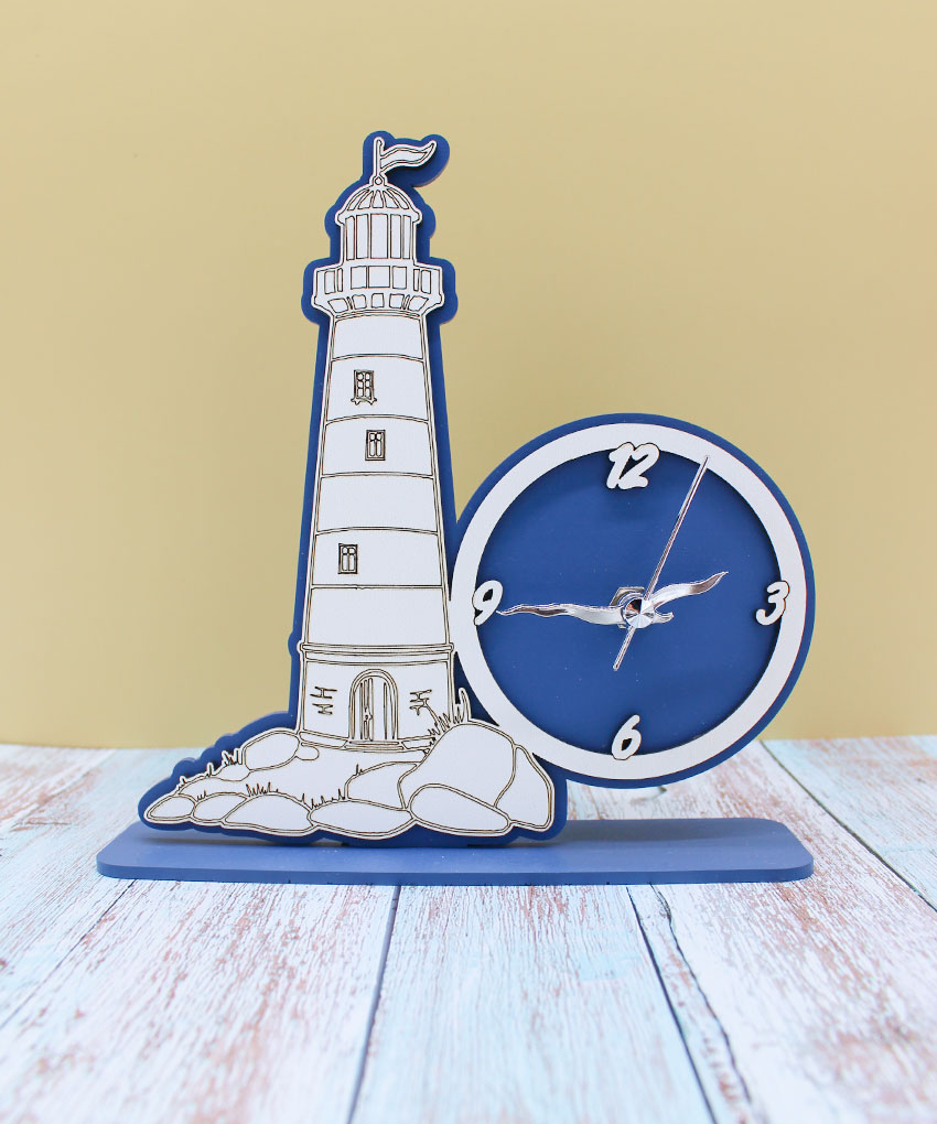 Bomboniera Orologio da Tavolo Faro Stile Mare – 17 × 17 cm