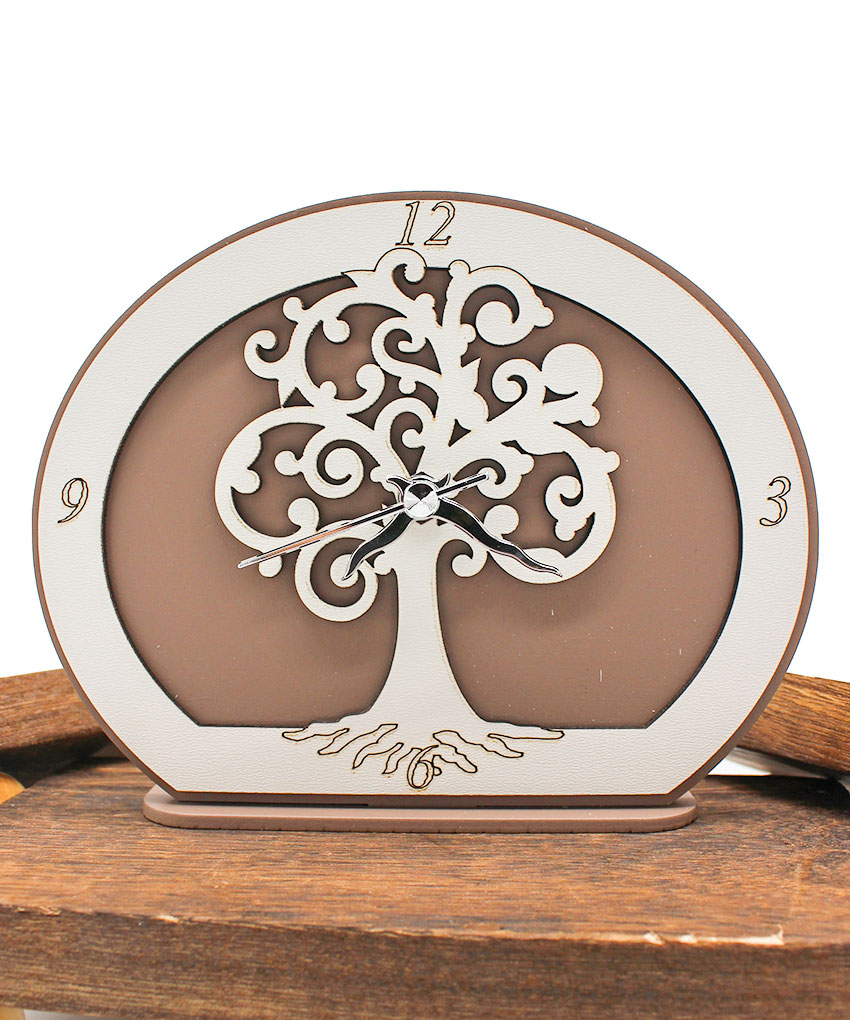 Bomboniera Orologio Albero della Vita Fango 17x14 cm