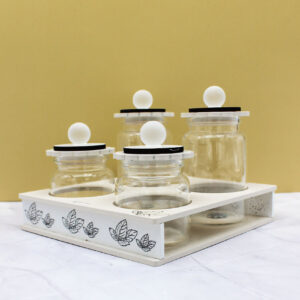 Bomboniera Set Porta Spezie con Legno Inciso colore Sabbia – 13 × 10 cm