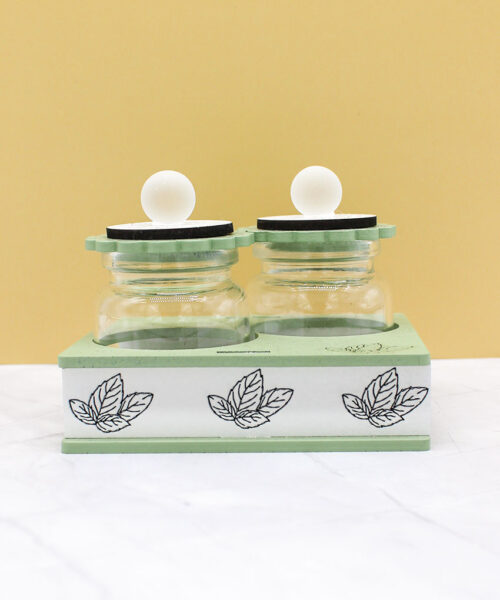 Bomboniera Set Porta Spezie Pepe e Origano Verde Salvia 10x8 cm