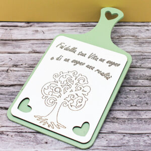 Bomboniera Tagliere Albero della Vita Verde Salvia 13x24 cm