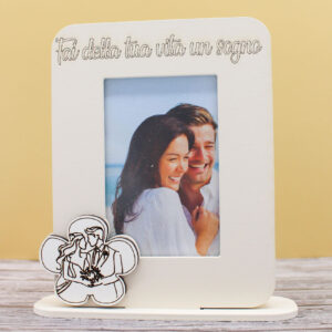 Bomboniera Portafoto Coppia Sposi Sabbia 12x14 cm