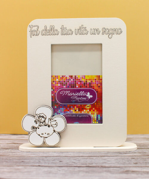 CR6093 – Bomboniera Portafoto con Piccolo Principe in legno colore Sabbia – 12 × 19 cm