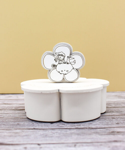 CR6087-S – Bomboniera Candela con contenitore grande e simbolo Piccolo Principe colore Sabbia – 9 × 7 cm