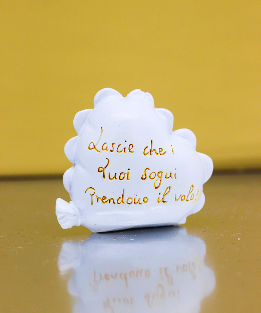 C1025-B Bomboniera Cuore Palloncino con Frase “Lascia che i tuoi sogni prendano il volo” – Bianca