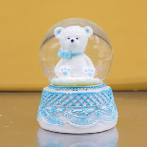 Bomboniera Palla di Neve Snowglobes con Orsetto Celeste – 7 cm