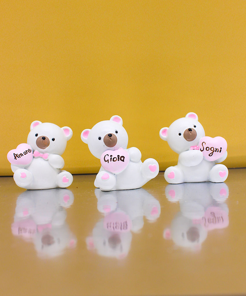 Bomboniera Orsetto con Cuore e Incisione – 3 Modelli Assortiti