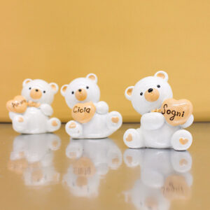 Bomboniera Orsetto con Cuore e Incisione – 3 Modelli Assortiti