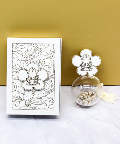 Bomboniere Set 2 Pezzi: Vangelo con Porta Rosario - Simbolo Comunione