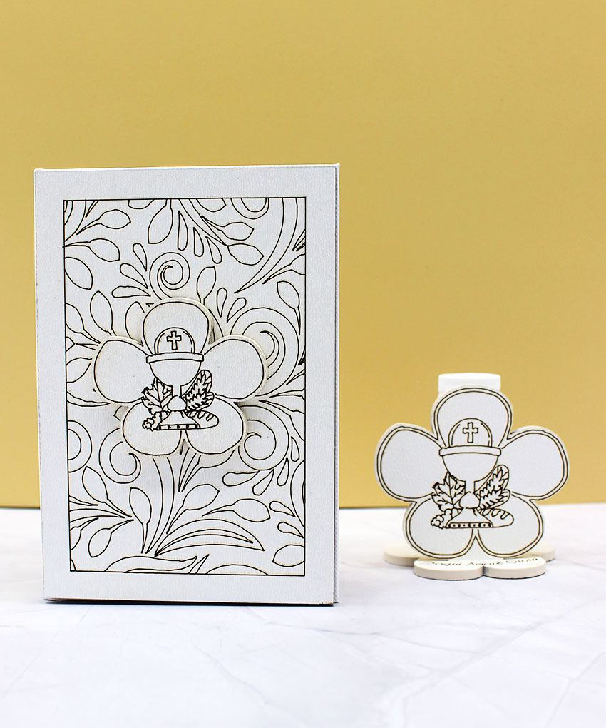 Bomboniera Set 2 Pezzi: Vangelo + Profumino - Simbolo Comunione