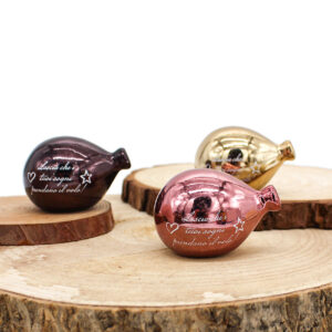 P64MIX Bomboniera Palloncino in Porcellana 4 Colori Assortiti Effetto Specchiato con Frase