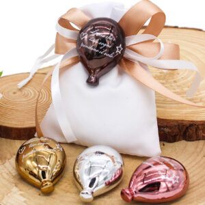 Bomboniera Magnete Palloncino in Porcellana 4 Colori Assortiti Effetto Specchiato con Frase