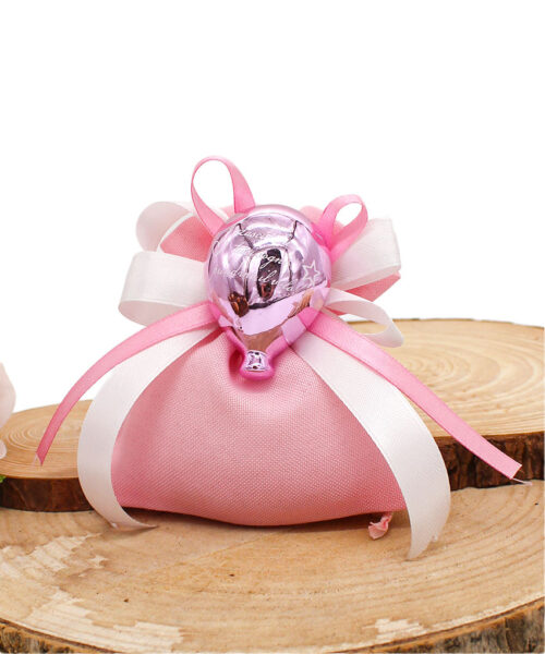 Bomboniera Magnete Palloncino in Porcellana Rosa Effetto Specchiato con Frase
