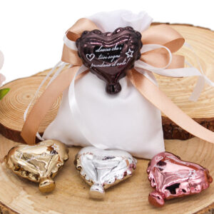 Bomboniera Magnete Cuore Palloncino in Porcellana 4 Colori Assortiti Effetto Specchiato con Frase