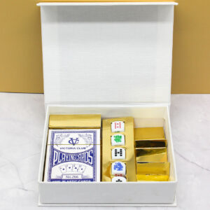 BOX DEGUSTAZIONE CON CARTE E DADI 15x12x4 cm – Bomboniera Completa di Confezione