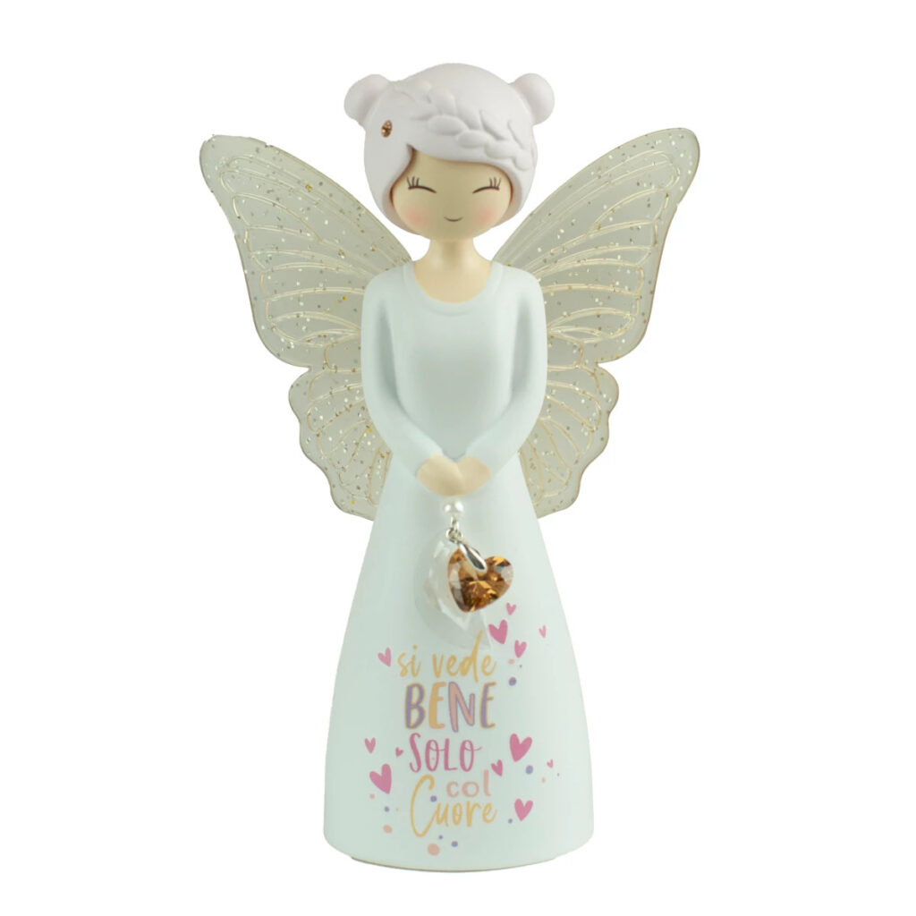 Bomboniera Angelo “Si Vede Bene Solo col Cuore” – Collezione Butterfly Dreamers Enesco – 12,5 cm
