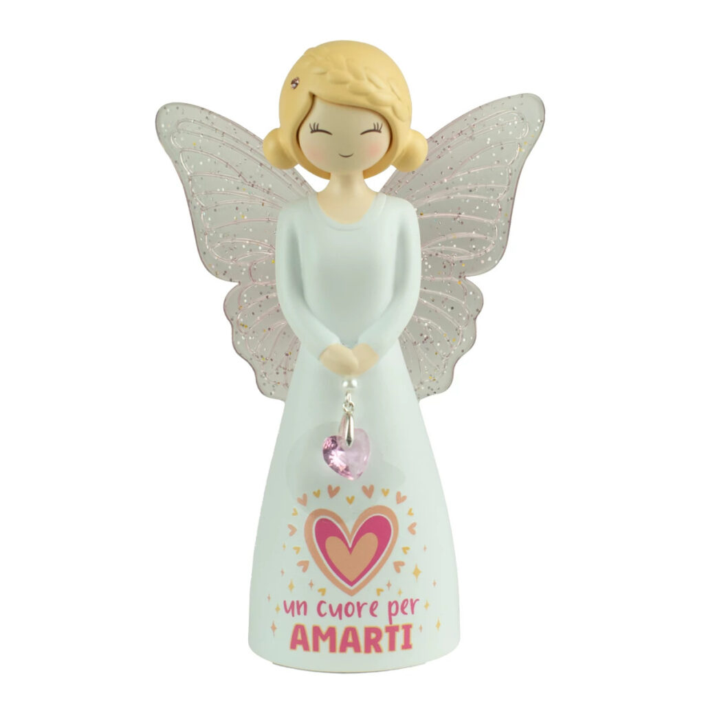 Bomboniera Angelo “Un Cuore per Amarti” – Collezione Butterfly Dreamers Enesco – 12,5 cm