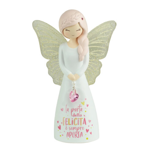 Bomboniera Angelo “La Porta della Felicità è Sempre Aperta” – Collezione Butterfly Dreamers Enesco – 12,5 cm