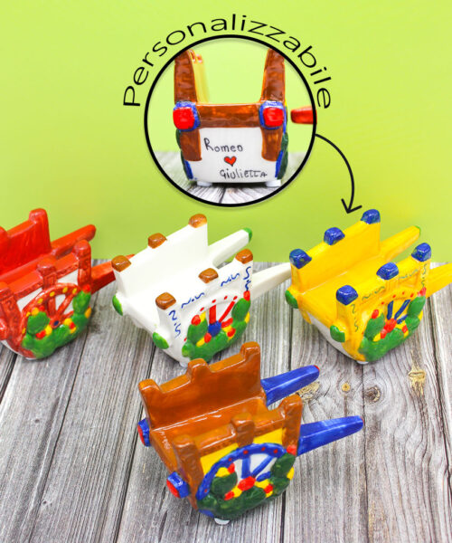 Bomboniera Carretto Siciliano in Ceramica Decorata 3D Assortita