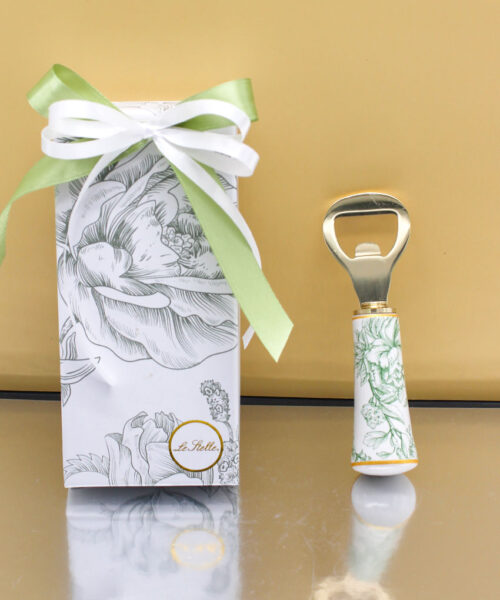 Bomboniera Apribottiglie Decorazione Verde con Confezione Abbinata